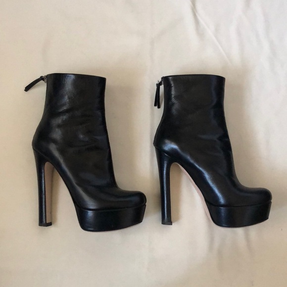 Miu Miu Black Leather Booties